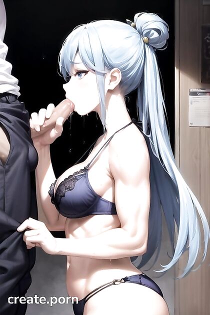 Aqua from Konosuba Shows Off Her Wet Clothes and Large Ass in Seductive Hentai Images