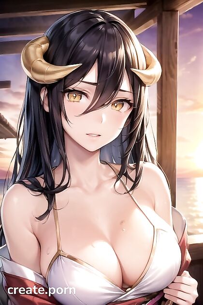 Albedo from Overlord Enjoying Passionate Sex on the Sunset Beach