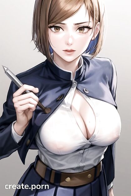 Kugisaki Nobara from Jujutsu Kaisen Gets Her Boobs Grabbed in Busty Hentai Picture