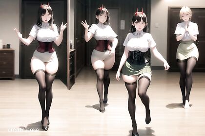Luscious Corsets and Sexy Skirts in Full-Body Hentai Picture