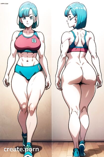 Bulma from Dragon Ball Z Shows Off Her Large Ass in Muscular Hentai Picture