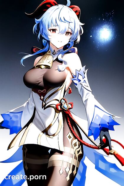 Topless Girl 18+ in Mini Skirt Stands for Steamy Hentai Picture
