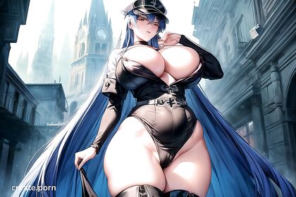 Esdeath from Akame ga Shows Off Her Massive Boobs and Curvy Ass in Horny Hentai Picture