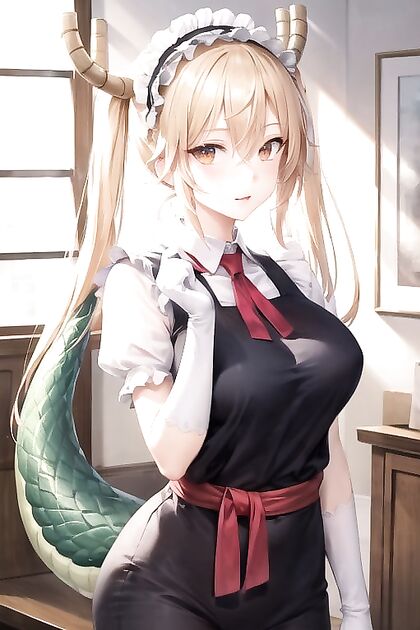 Tohru from Kobayashi-san's Maid Dragon Gives Steamy Waist Shots in Hentai Picture