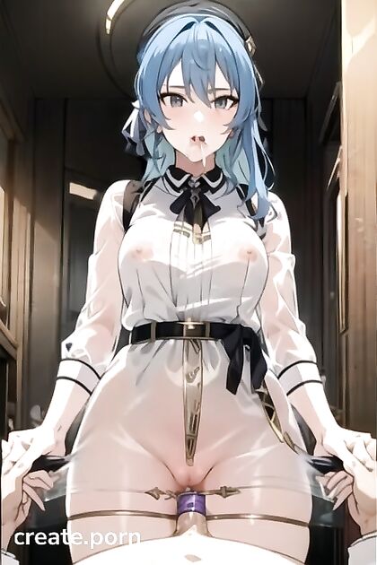 Small Breasts Shine Through Transparent Clothes in Steamy 3P Hentai Picture