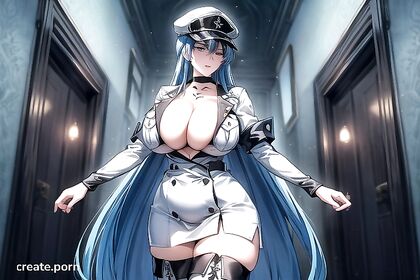 Esdeath from Akame ga Shows off Her Massive Ass in Thick-lined Hentai Picture