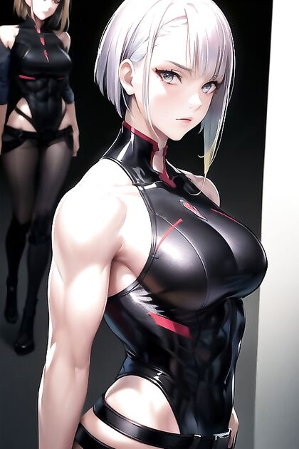 Muscular Lucy from Cyberpunk Unleashes Her Large Breasts in Steamy Hentai Picture