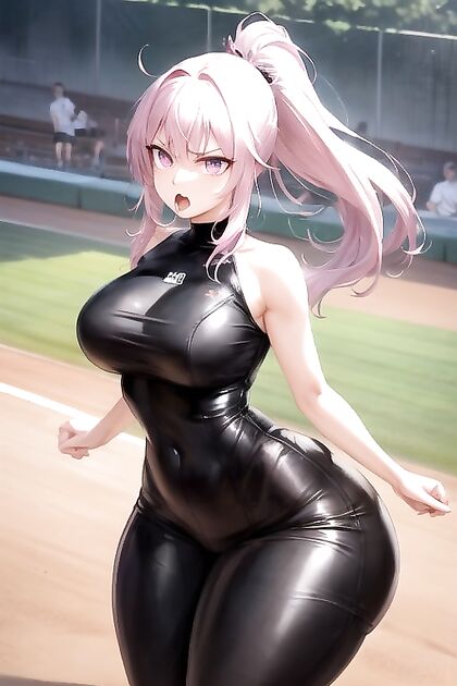 Slicked-Up Baseball Babe Shows Off Her Extreme Honey Pot in Naughty Hentai Picture