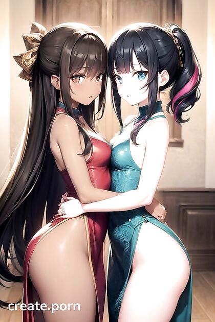African Girl 18+s With Black Hair Enjoy  Hentai Moments Together