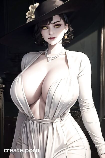 Lady Dimitrescu from Resident Evil Seduces with Massive Breasts and Ass in Hentai AI Picture