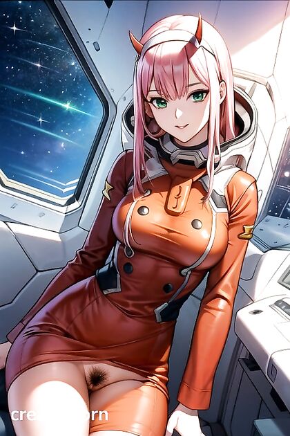 Zero Two from Darling in the FranXX Gets Intimate in Spacecraft hentai Picture