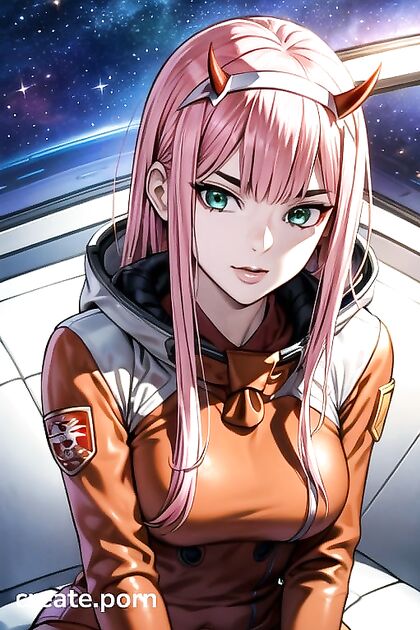 Zero Two from Darling in the FranXX Enjoying  Night Hentai Pleasure