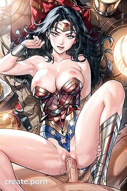 Wonder Woman Spreads Her Legs Wide in Busty Hentai Picture