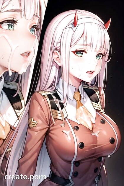 Zero Two from Darling in the FranXX Explodes in  Hentai Solo Orgasm Image