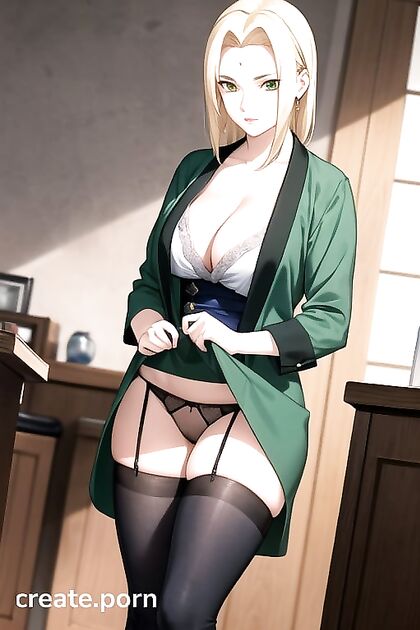 Tsunade from Naruto Lifts Her Skirt for Seductive Hentai Pleasure
