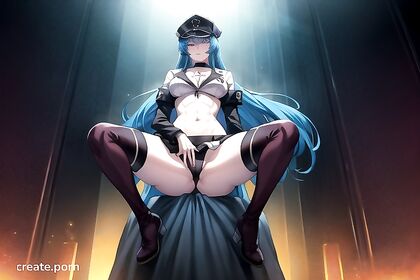 Esdeath from Akame ga Poses Seductively with Hands on Hips in Hot Hentai Picture