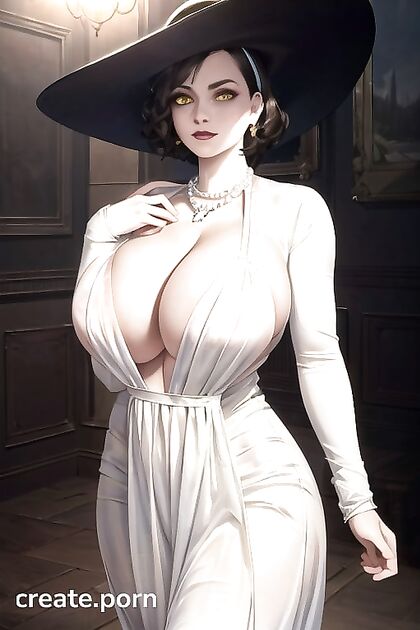 Lady Dimitrescu from Resident Evil Seduces with Her Massive Breasts in Full Body Hentai AIPorn