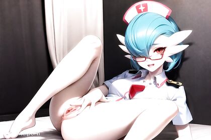 Blue-Haired Beauty Spreads Her Legs for  Hentai Masturbation Picture