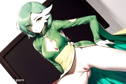 Gardevoir Wears Chinese Hanfu While Squeezing Breasts in Hot Hentai Picture