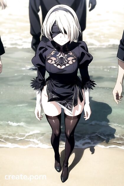 Yorha No 2 Type B's Panties Pulled Down for  Full Body Hentai Pleasure