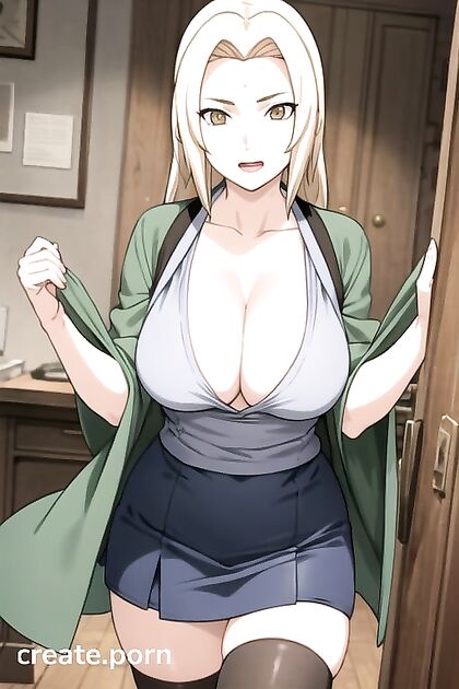 Tsunade from Naruto Strips Down in Seductive Nyons for Steamy Hentai Picture