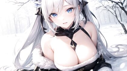 Snowy Night Pleasure – Rounded Breasts in Winter Wonderland Hentai