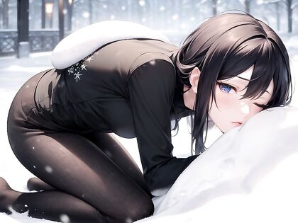 Full-Bodied Beauty with a Rounded Ass in Snowy Hentai Pleasure