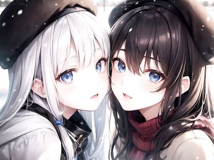 Two Lovers Get Intimate in the Snow for Steamy Hentai Picture