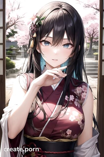 Glowing-Eyed Asian Beauty Seduces Samurai in Steamy Hentai Picture