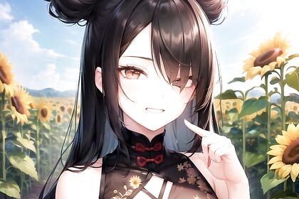 Winking in the Sunflower Field – A Surreal Night Hentai Adventure