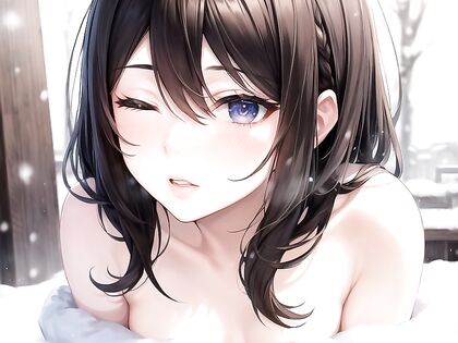 Snowy Night Kisses – Black-Haired Couple Heat Things Up in Hentai Passion