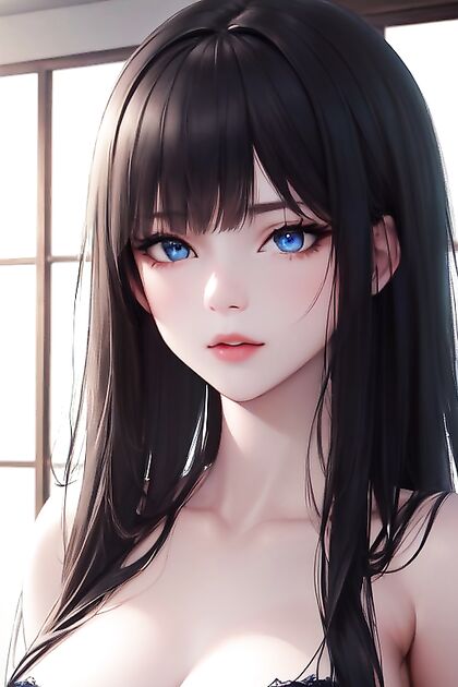 Princess with Black Hair and Blue Eyes Enjoying Steamy Hentai Pleasure