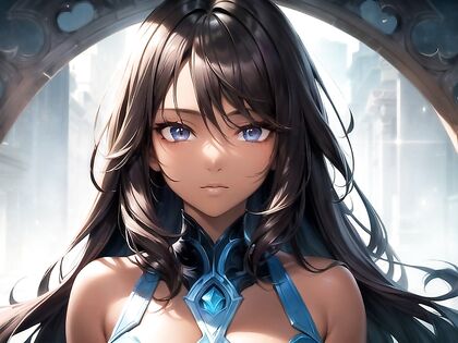 Karma from League of Legends Seduces in Dark Brown Skinned Hentai Picture