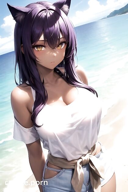 Gold-Eyed Cat Girl 18+ in Oversized T-Shirt Takes You to Hentai Heaven