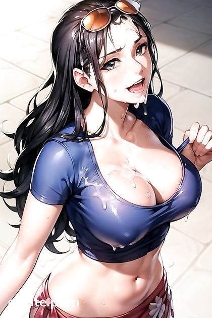 Nico Robin from One Piece Enjoying Large Breasts and  Cumshots in Hentai AI Picture