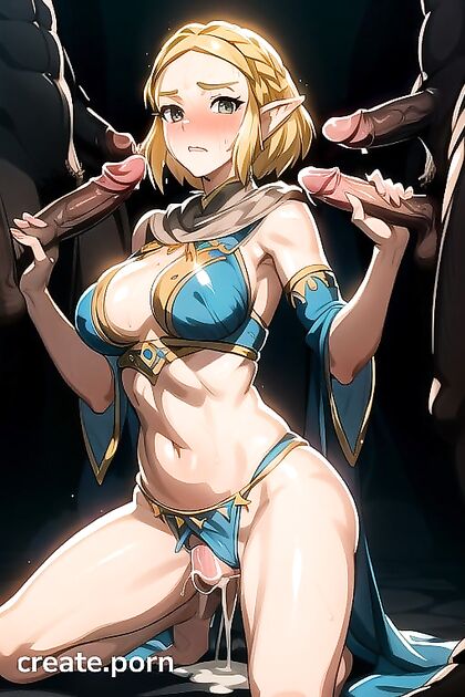 Zelda from The Legend of Zelda seduces as a Belly Dancer with Downy Hair in Erotic Hentai Picture