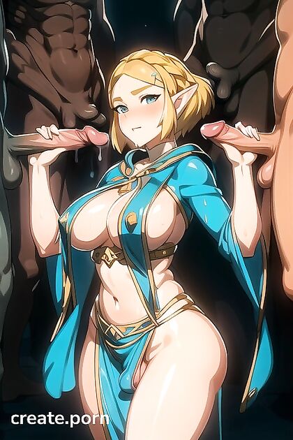 Zelda from The Legend of Zelda Seduces as a Short-Haired Belly Dancer in Hentai AIPorn