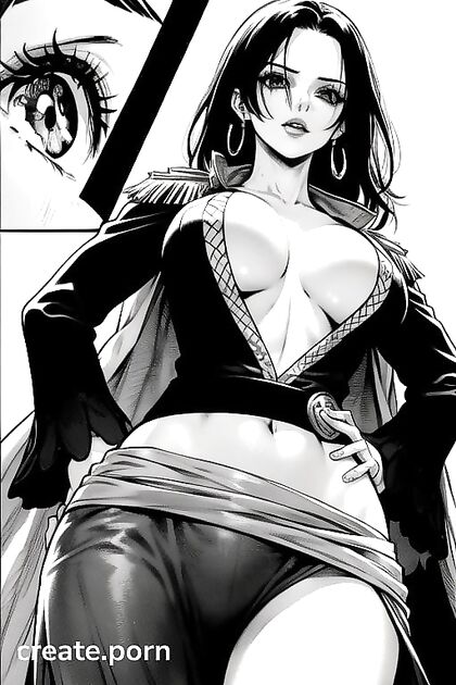 Boa Hancock from One Piece in Black & White Manga BDSM Bliss