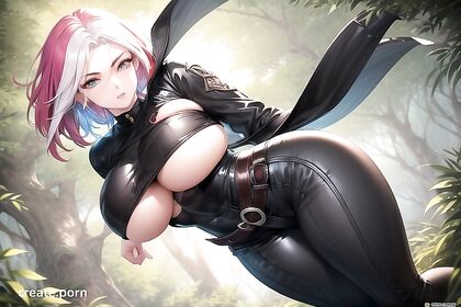 Massive Breasts Fill Tight Clothes in Sensual Hentai Picture
