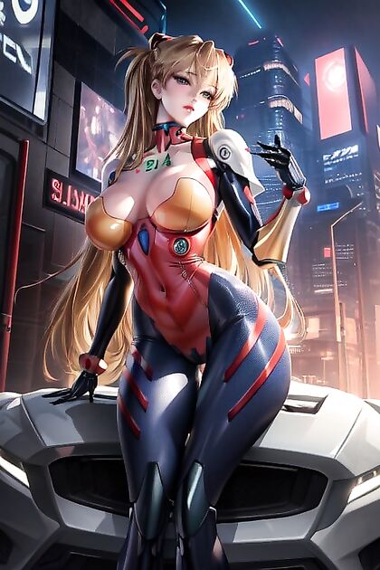Asuka from Evangelion – Surreal Gorgeous Beauty in Mecha-Armor with Long Blonde Hair