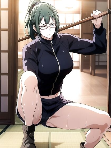 Transparent White Shorts Highlight Oily Skin and Seductive CamelToe in Hentai Picture