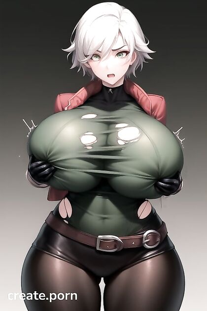 Massive Ass and Expanding Breasts in Solo Hentai Picture