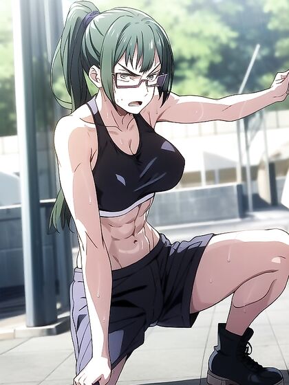 Muscular Warrior in Combat Boots Takes On Frontal Hentai Picture