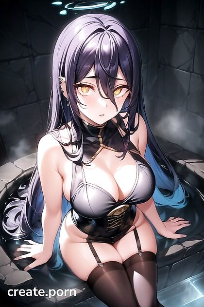 Goth Chick in Swimsuit Gets naughty with Thick Lines in Hentai Picture