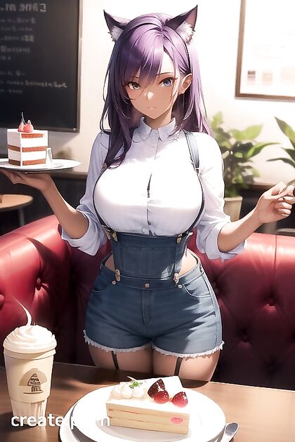 Dark-Skinned Beauty with Purple Hair and Huge Tits in Steamy Hentai Picture