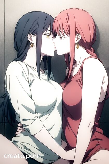 Makima from Chainsaw Man Enjoying Intimate Moments with Two Partners in Hentai Bliss