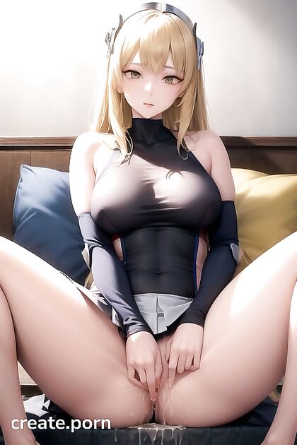 Spreading Her Legs in a Skirt for  Hentai Masturbation Bliss