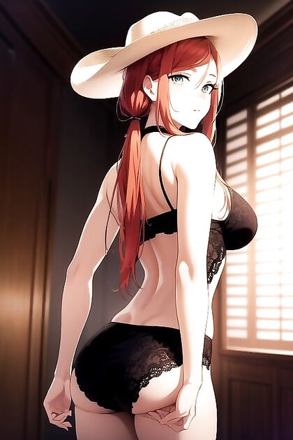 Ginger CowGirl 18+ in Loungewear Rides Hard in Wild West Hentai Picture