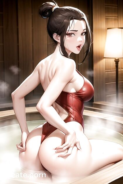 Big-Assed Babe in Swimsuit Gets Pleasured in the Hot Tub Hentai Style