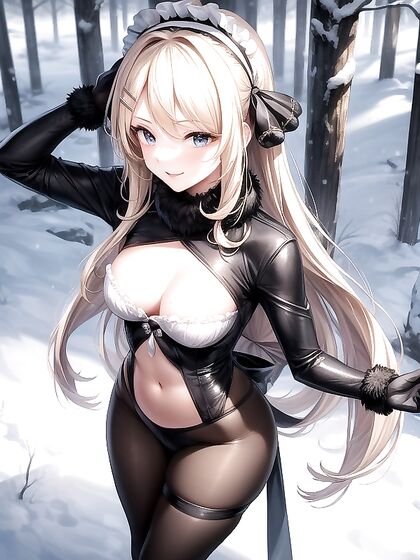 Natural Breasts and Blonde Hair in a Sultry Waist-Shot Hentai Image